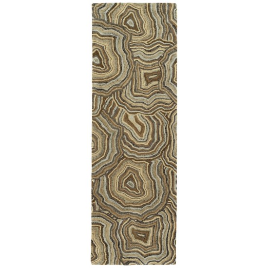 Kaleen Marble Collection Dark Brown Runner 2'6" x 8'