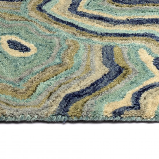 Kaleen Marble Collection Light Teal Throw Rug 2' x 3'