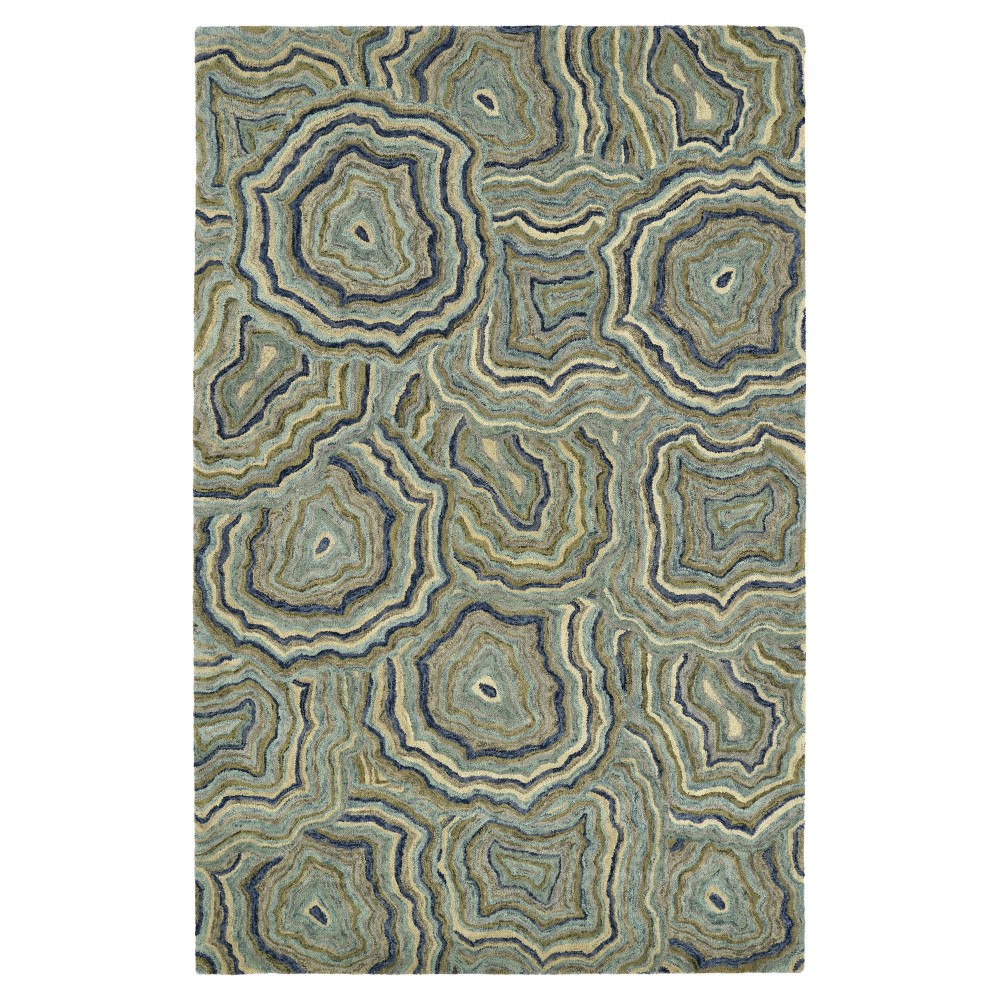 Kaleen Marble Collection Light Teal Area Rug 9'6" x 13'