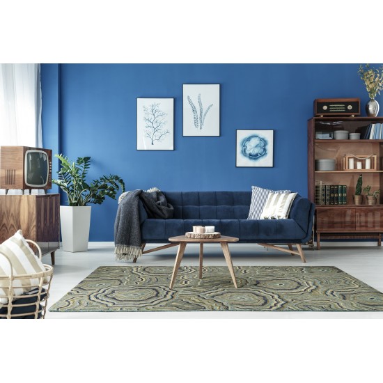 Kaleen Marble Collection Light Teal Area Rug 9'6" x 13'