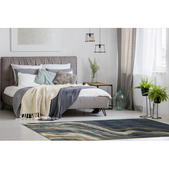Kaleen Maya Collection MYA02-10 Denim Throw Rug 1'10" x 2'6"
