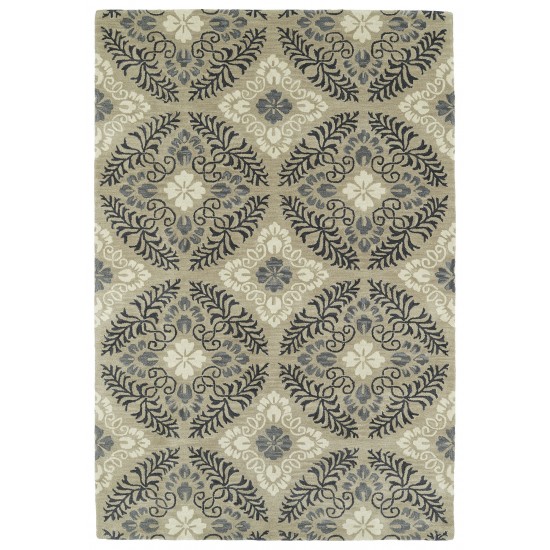 Kaleen Melange Collection Mushroom Charocal Throw Rug 2' x 3'