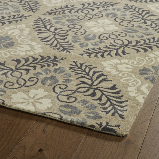 Kaleen Melange Collection Mushroom Charocal Throw Rug 2' x 3'