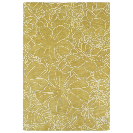 Kaleen Melange Collection Bright Yellow Throw Rug 2' x 3'