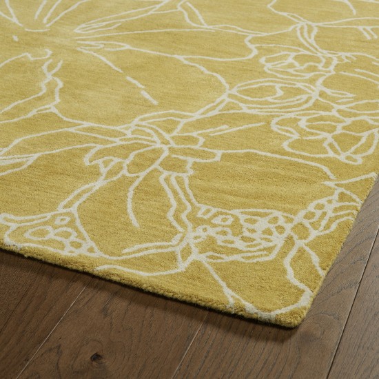 Kaleen Melange Collection Bright Yellow Throw Rug 2' x 3'