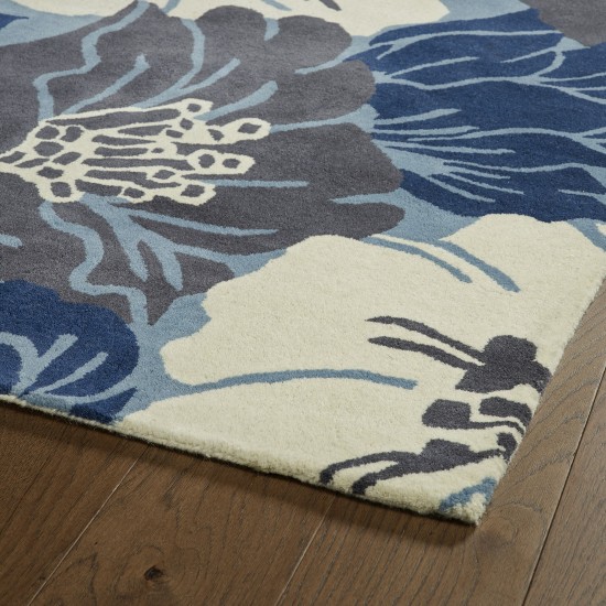 Kaleen Melange Collection Dark Blue Throw Rug 2' x 3'