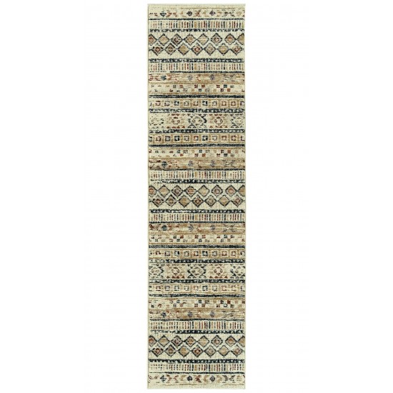 Kaleen Memphis Sand Navy Runner 2' x 7'8"