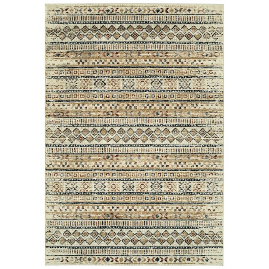 Kaleen Memphis Sand Navy Area Rug 3'11" x 5'7"