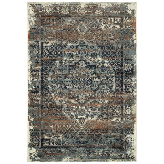 Kaleen Memphis Dark Blue Area Rug 3'11" x 5'7"