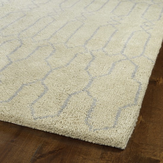 Kaleen Micha Collection Ivory Silver Area Rug 3'6" x 5'6"