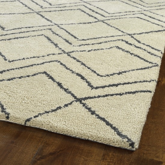 Kaleen Micha Collection Ivory Graphite Area Rug 3'6" x 5'6"