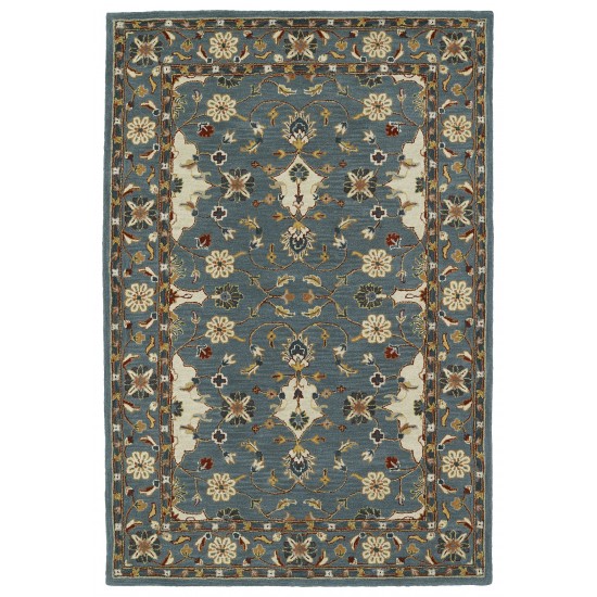 Kaleen Middleton Collection Teal Beige Throw Rug 2' x 3'