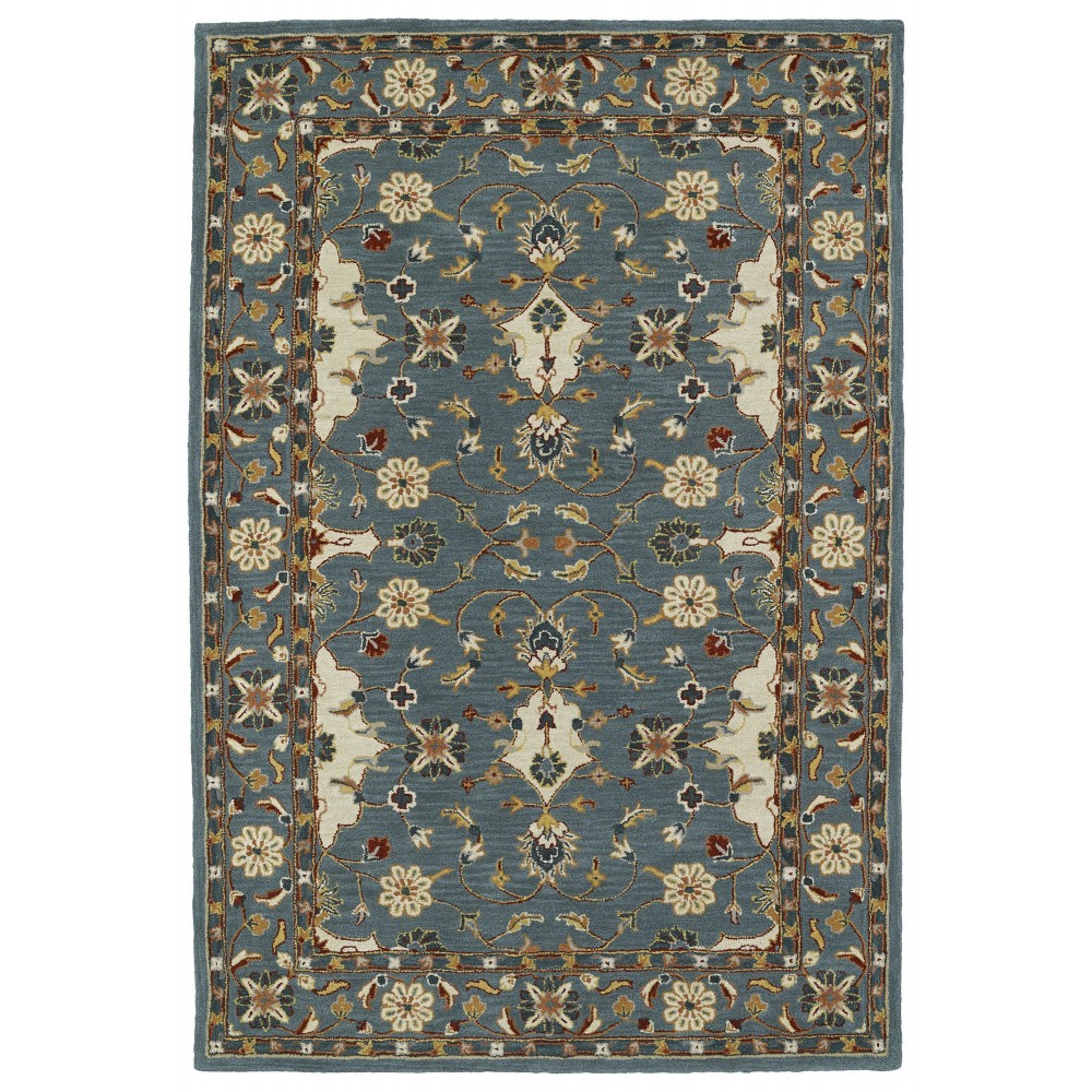 Kaleen Middleton Collection Teal Beige Throw Rug 2' x 3'