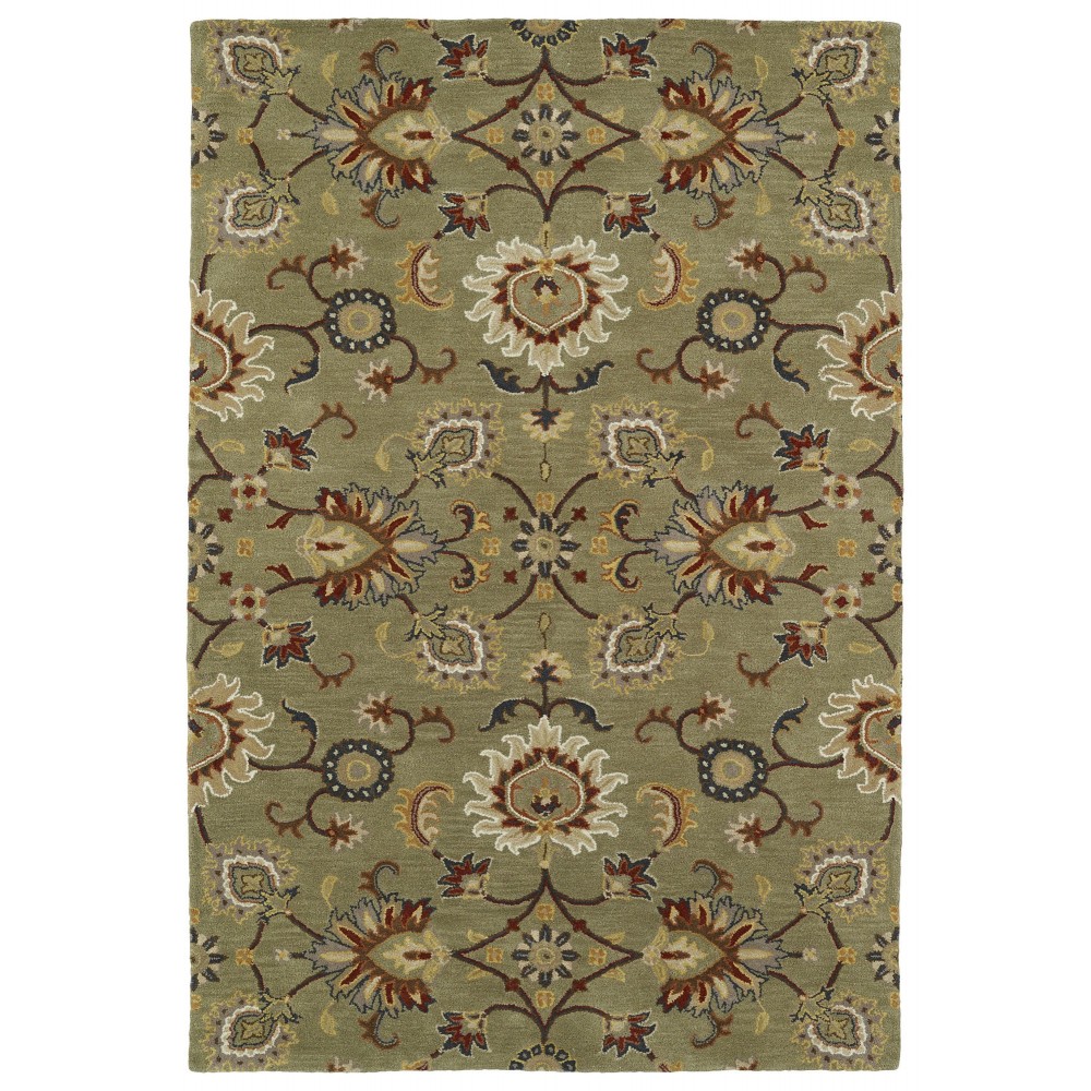 Kaleen Middleton Collection Light Green Throw Rug 2' x 3'