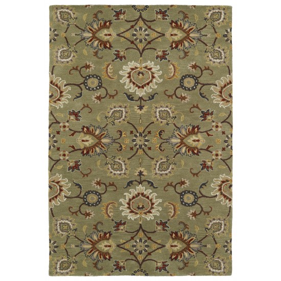 Kaleen Middleton Collection Light Green Throw Rug 3' x 5'