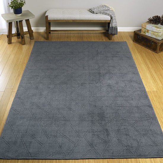 Kaleen Minkah Collection Dark Steel Throw Rug 2' x 3'