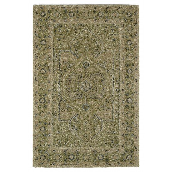 Kaleen Montage Collection Dark Green Throw Rug 2' x 3'