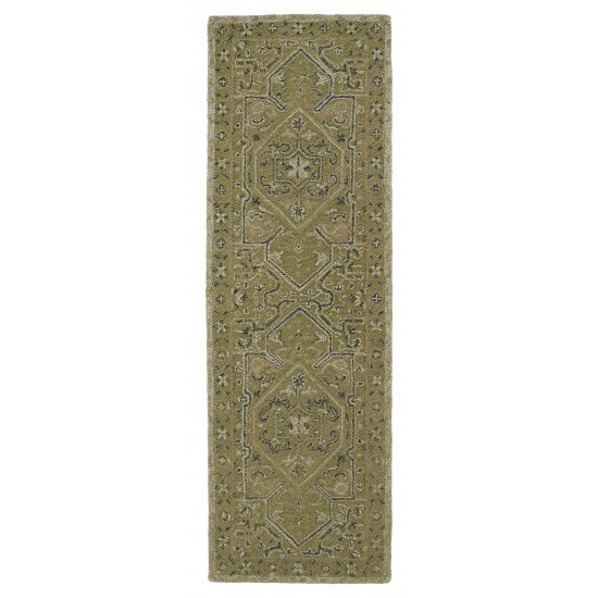 Kaleen Montage Collection Dark Green Runner 2'6" x 8'