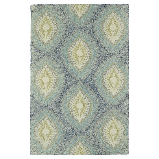 Kaleen Montage Collection Light Blue Throw Rug 2' x 3'