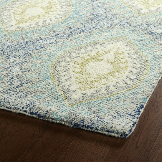 Kaleen Montage Collection Light Blue Throw Rug 2' x 3'