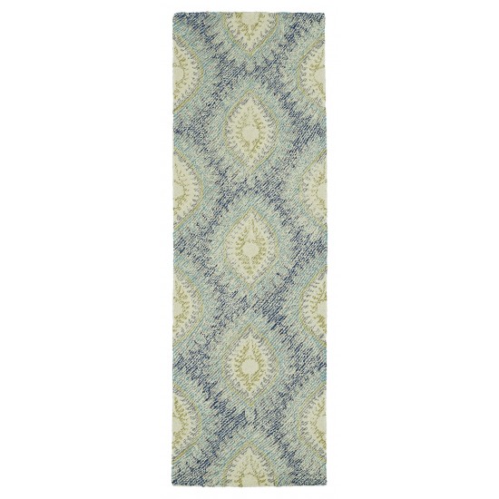 Kaleen Montage Collection Light Blue Throw Rug 2' x 3'