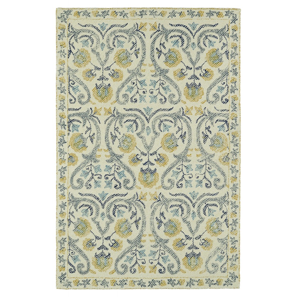 Kaleen Montage Collection Ivory Gold Area Rug 3'6" x 5'6"