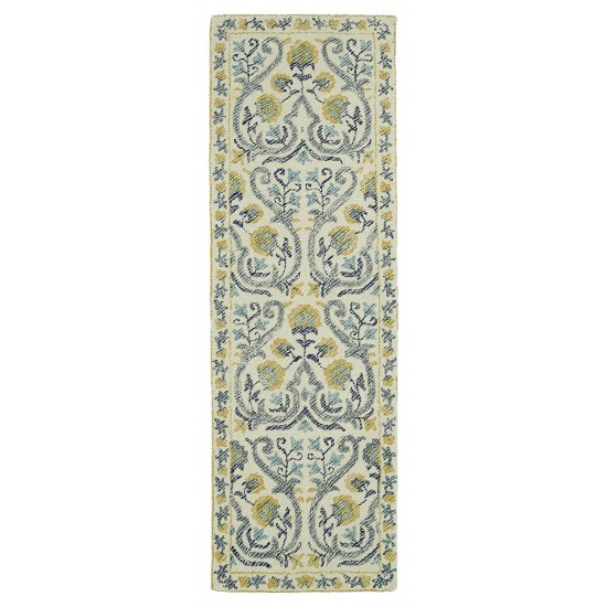 Kaleen Montage Collection Ivory Gold Area Rug 3'6" x 5'6"