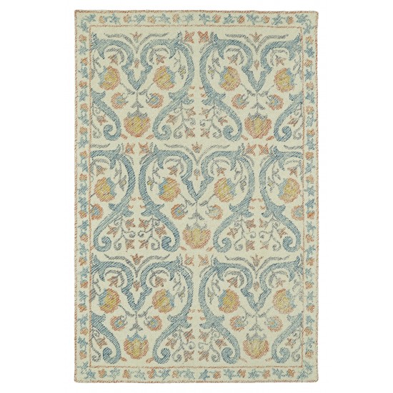 Kaleen Montage Collection Light Teal Throw Rug 2' x 3'