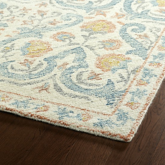 Kaleen Montage Collection Light Teal Throw Rug 2' x 3'