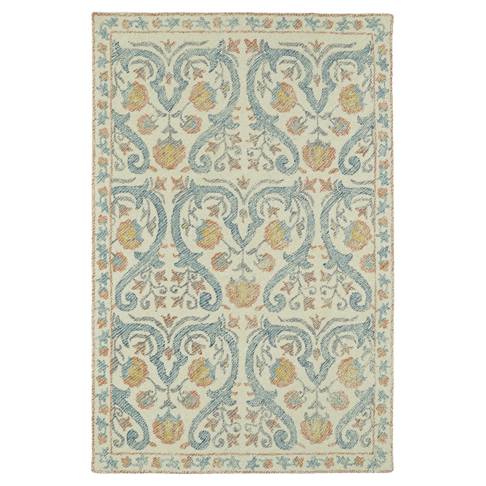 Kaleen Montage Collection Light Teal Area Rug 3'6" x 5'6"