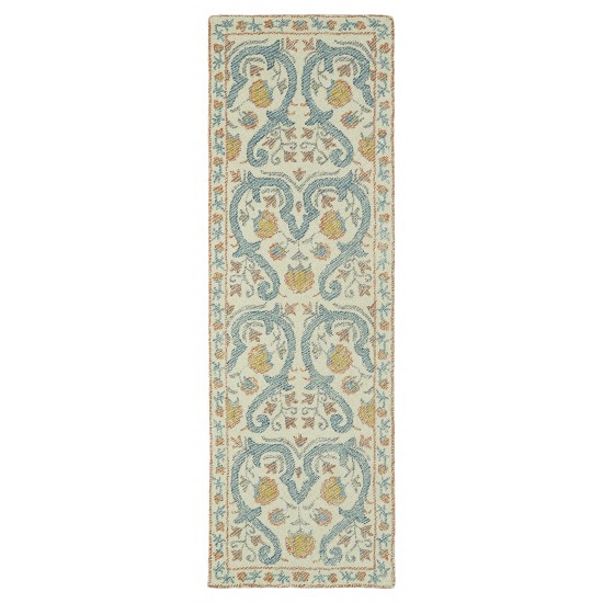 Kaleen Montage Collection Light Teal Area Rug 3'6" x 5'6"