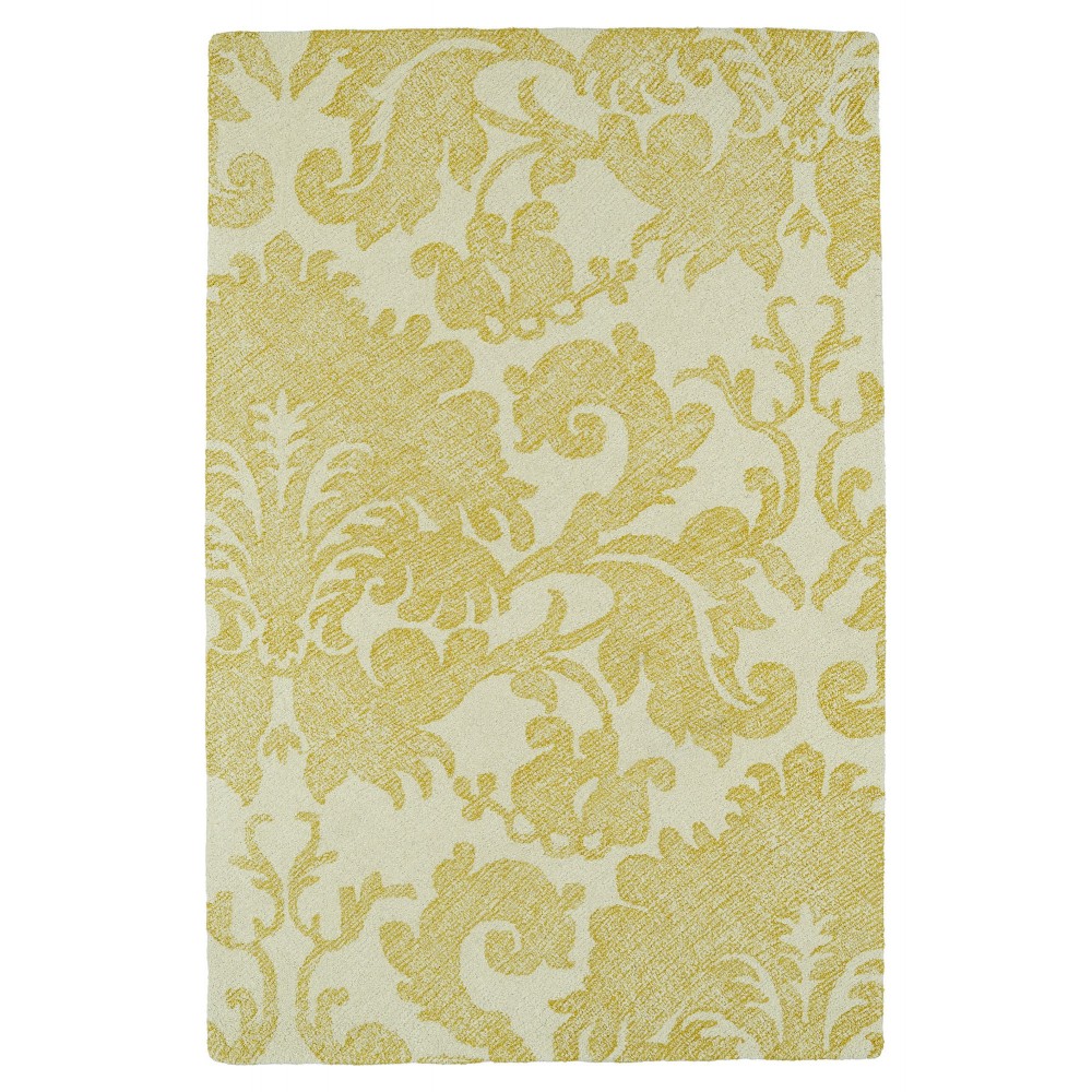 Kaleen Montage Collection Bright Gold Throw Rug 2' x 3'