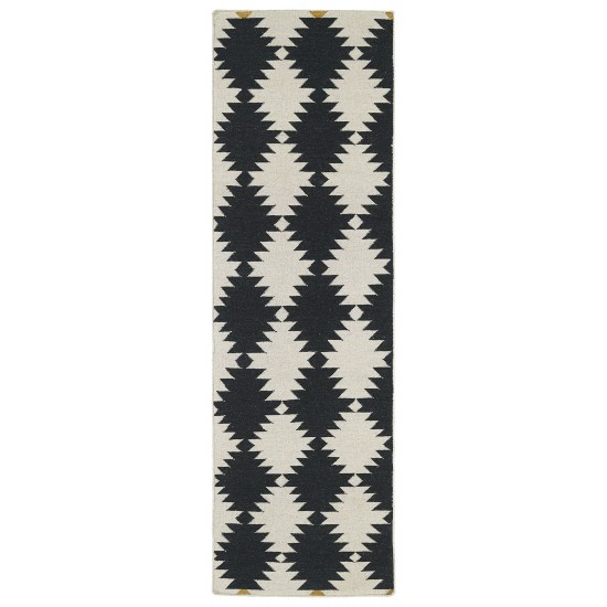 Kaleen Nomad Collection NOM02-02 Black Throw Rug 2' x 3'