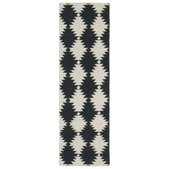 Kaleen Nomad Collection NOM02-02 Black Area Rug 3'6" x 5'6"