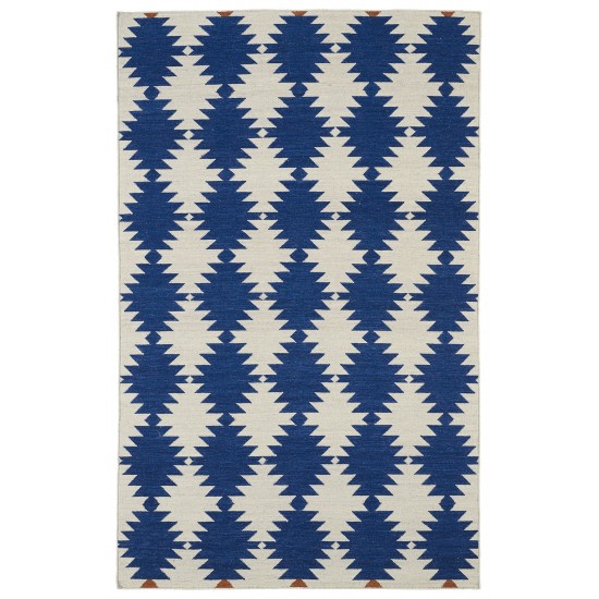 Kaleen Nomad Collection Bright Navy Throw Rug 2' x 3'