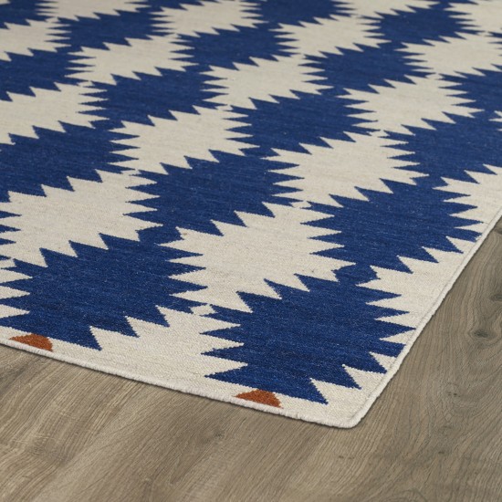 Kaleen Nomad Collection Bright Navy Throw Rug 2' x 3'