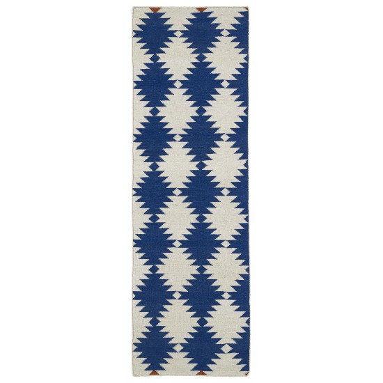 Kaleen Nomad Collection Bright Navy Throw Rug 2' x 3'