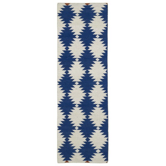 Kaleen Nomad Collection Bright Navy Area Rug 8' x 8'