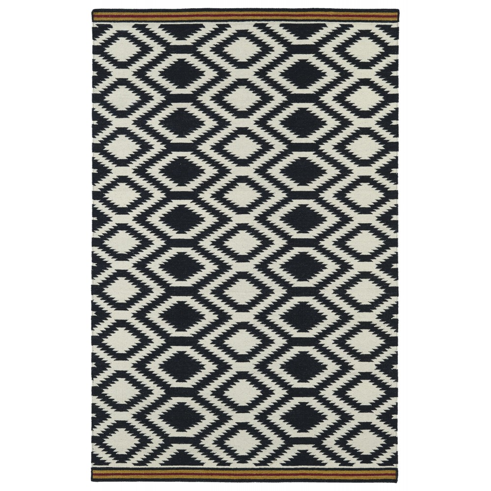 Kaleen Nomad Collection NOM04-02 Black Throw Rug 2' x 3'