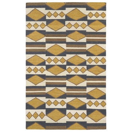 Kaleen Nomad Collection Bright Gold Throw Rug 2' x 3'