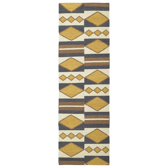 Kaleen Nomad Collection Bright Gold Throw Rug 2' x 3'