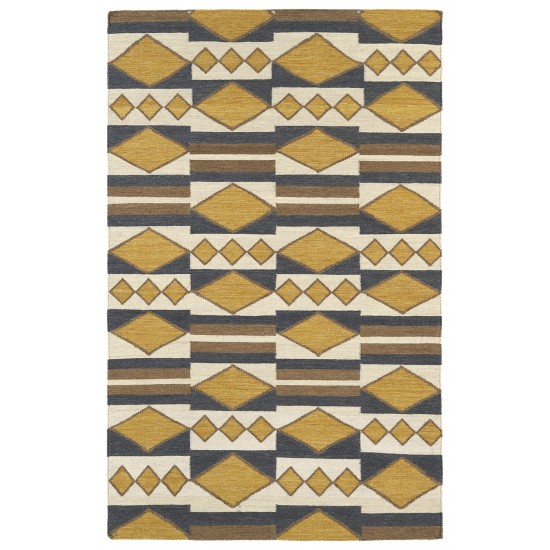 Kaleen Nomad Collection Bright Gold Area Rug 8' x 8'