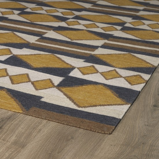 Kaleen Nomad Collection Bright Gold Area Rug 8' x 8'