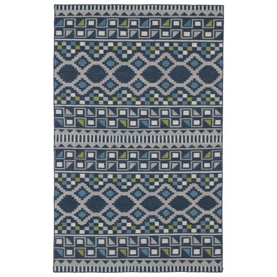 Kaleen Nomad Collection Dark Blue Throw Rug 2' x 3'