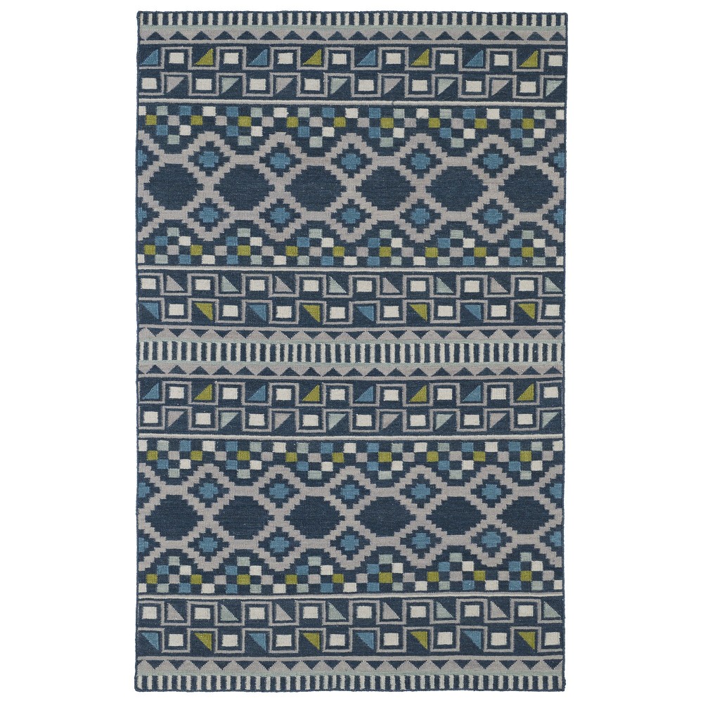 Kaleen Nomad Collection Dark Blue Throw Rug 2' x 3'