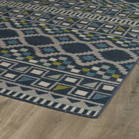 Kaleen Nomad Collection Dark Blue Throw Rug 2' x 3'