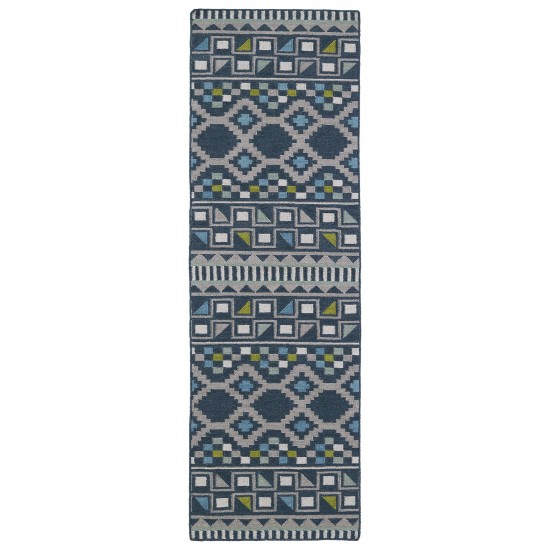 Kaleen Nomad Collection Dark Blue Area Rug 3'6" x 5'6"