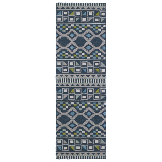 Kaleen Nomad Collection Dark Blue Area Rug 8' x 8'