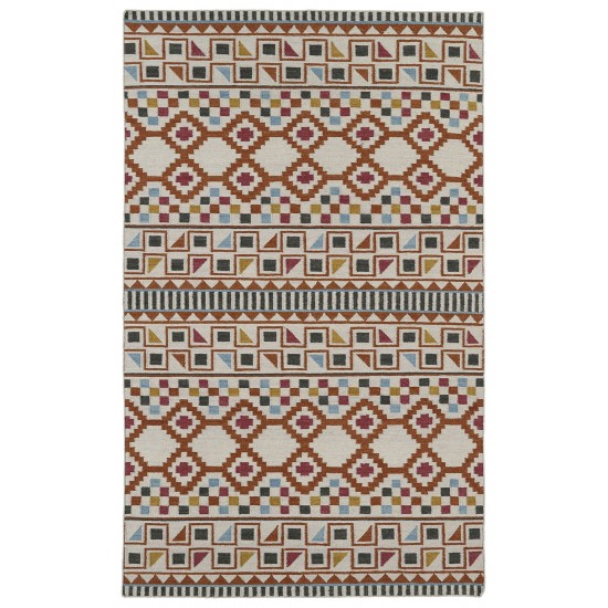 Kaleen Nomad Collection Bright Paprika Throw Rug 2' x 3'