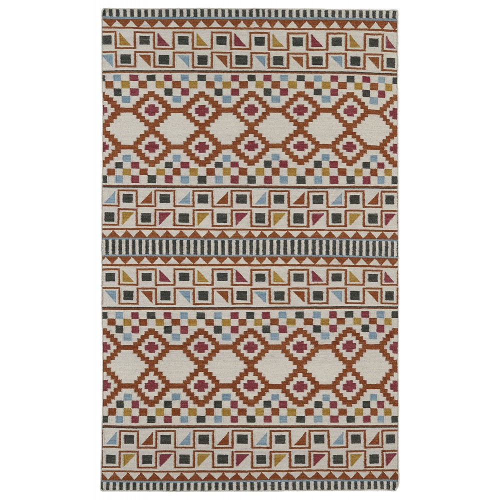 Kaleen Nomad Collection Bright Paprika Throw Rug 2' x 3'